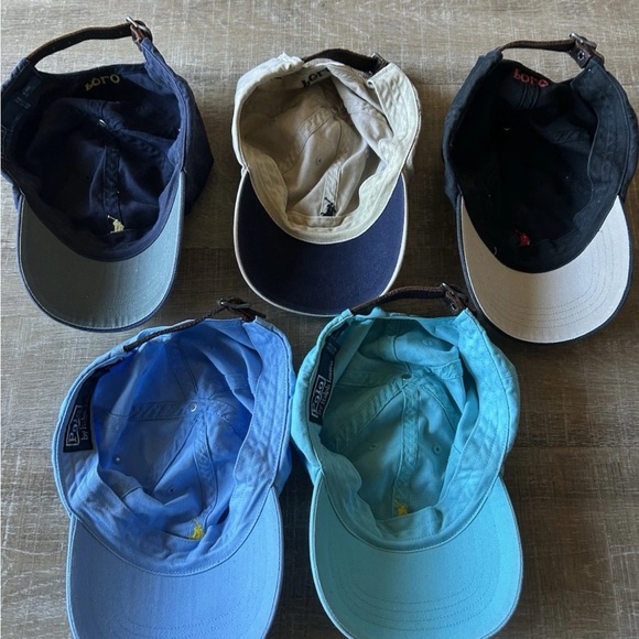 Polo Ralph Lauren Baseball Hat One Size Leather Adjustable Strap Back BUNDLE 5 - Picture 10 of 14